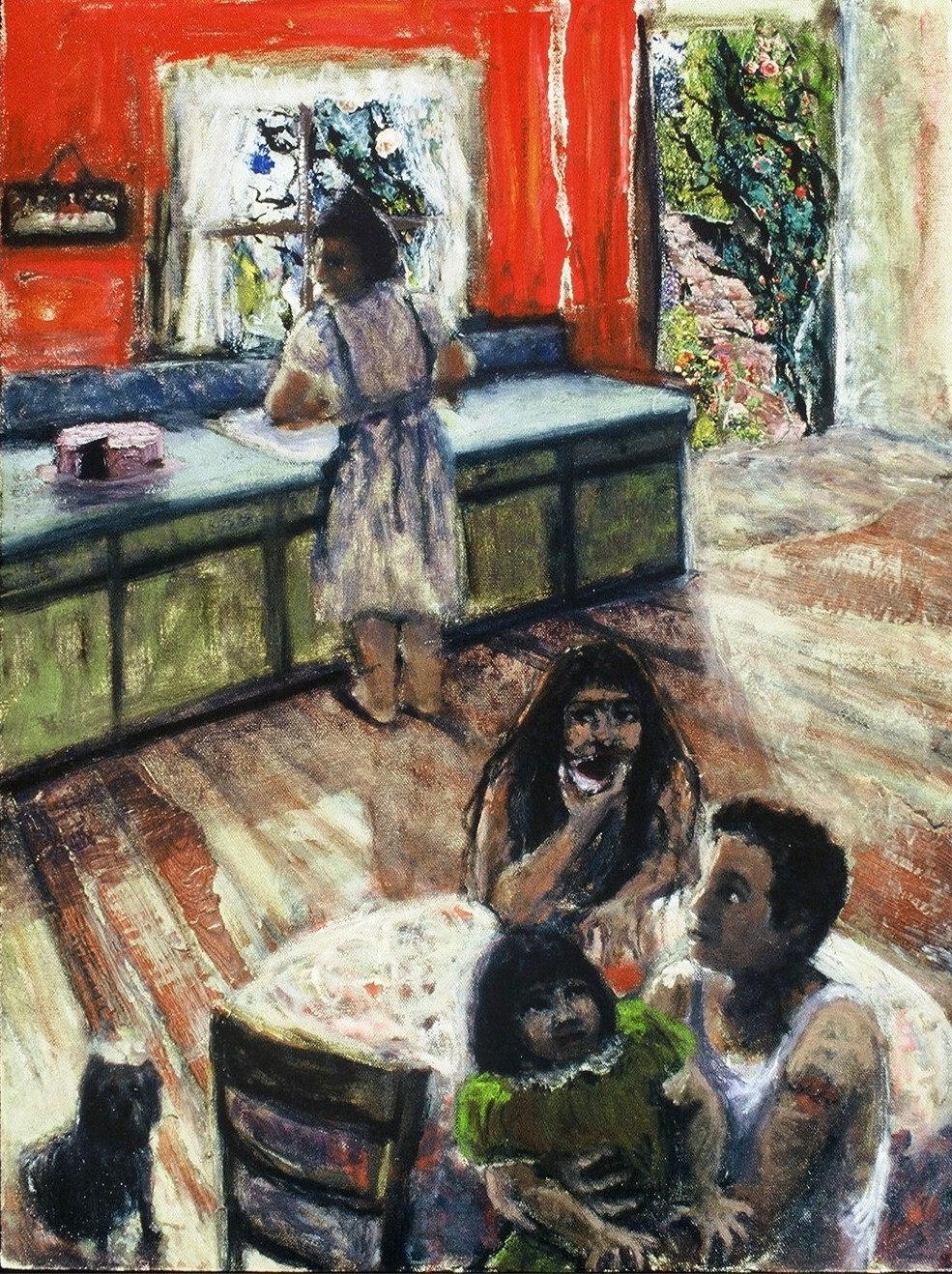 La Familia-Collage & Oil on canvas-24h x 18w in