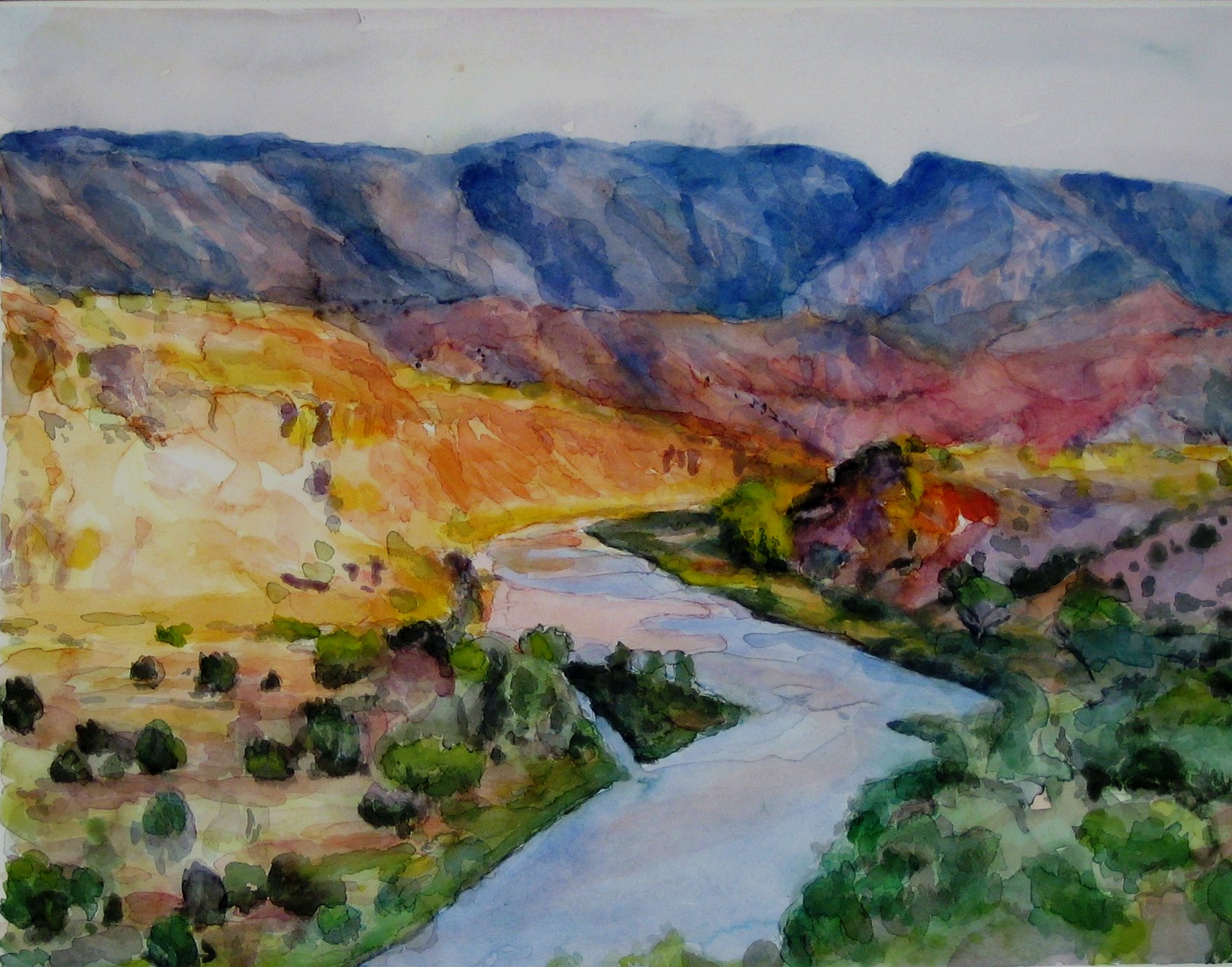 Chama River NM-Watercolor on paper-12h x 16w in