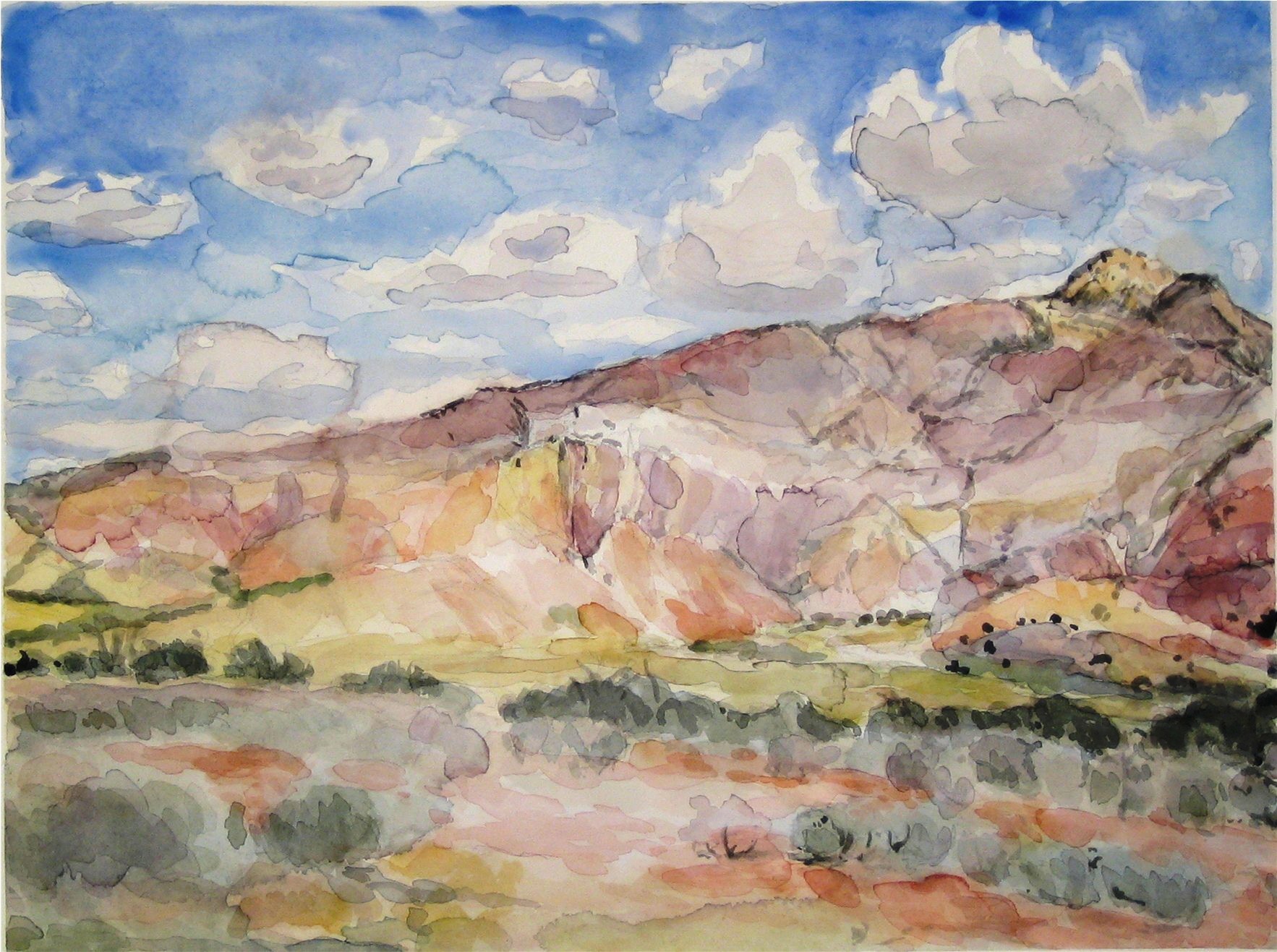 Ghost Ranch NM (III)-Watercolor on paper-16h x 20w in