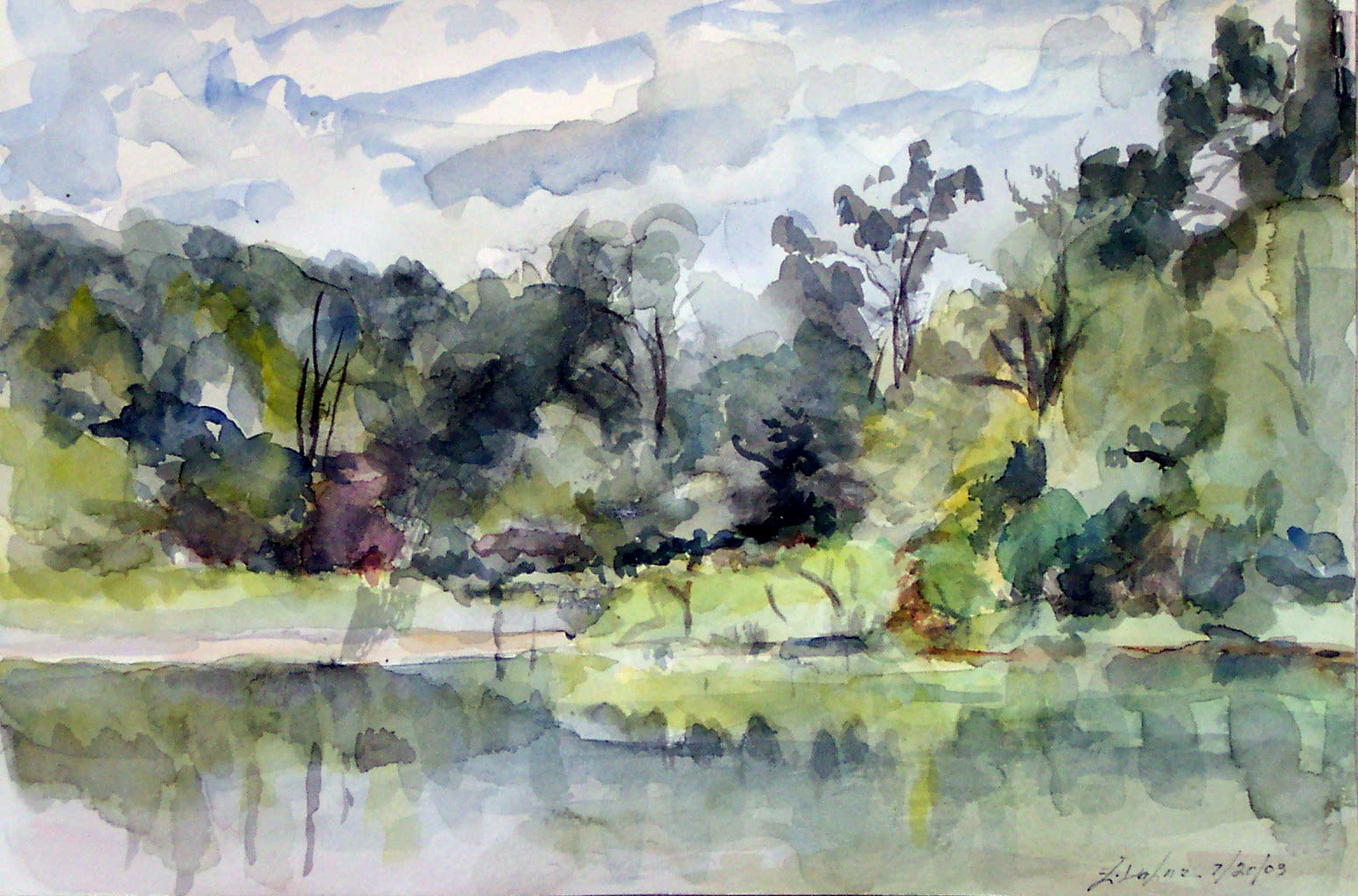 Lake Erwin-Watercolor on paper-16h x 20w in
